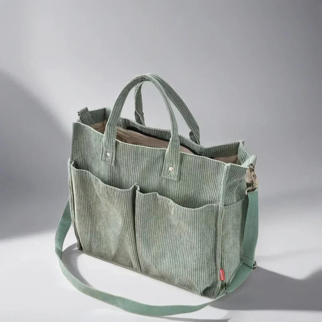 CordoTote Classic Corduroy Shoulder Bag Spacious Everyday Tote