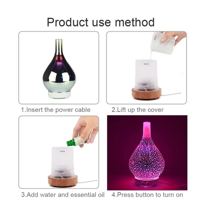 CosmicBreeze Aromatherapy Diffuser LED Light Mist Humidifier for Relaxation