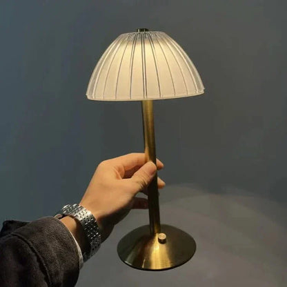 Crystal-Effect Rechargeable LED Table Lamp with Cordless Metal Base
