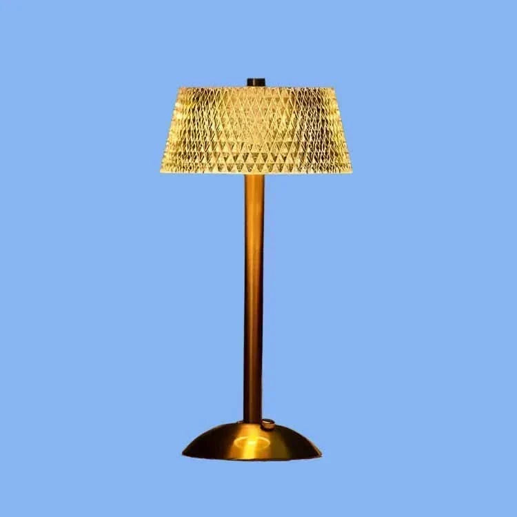 Crystal-Effect Rechargeable LED Table Lamp with Cordless Metal Base