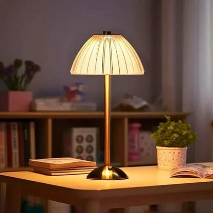 Crystal-Effect Rechargeable LED Table Lamp with Cordless Metal Base