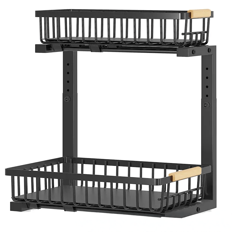 Curcura Adjustable Under Sink Organizer with Heavy Duty Steel Design