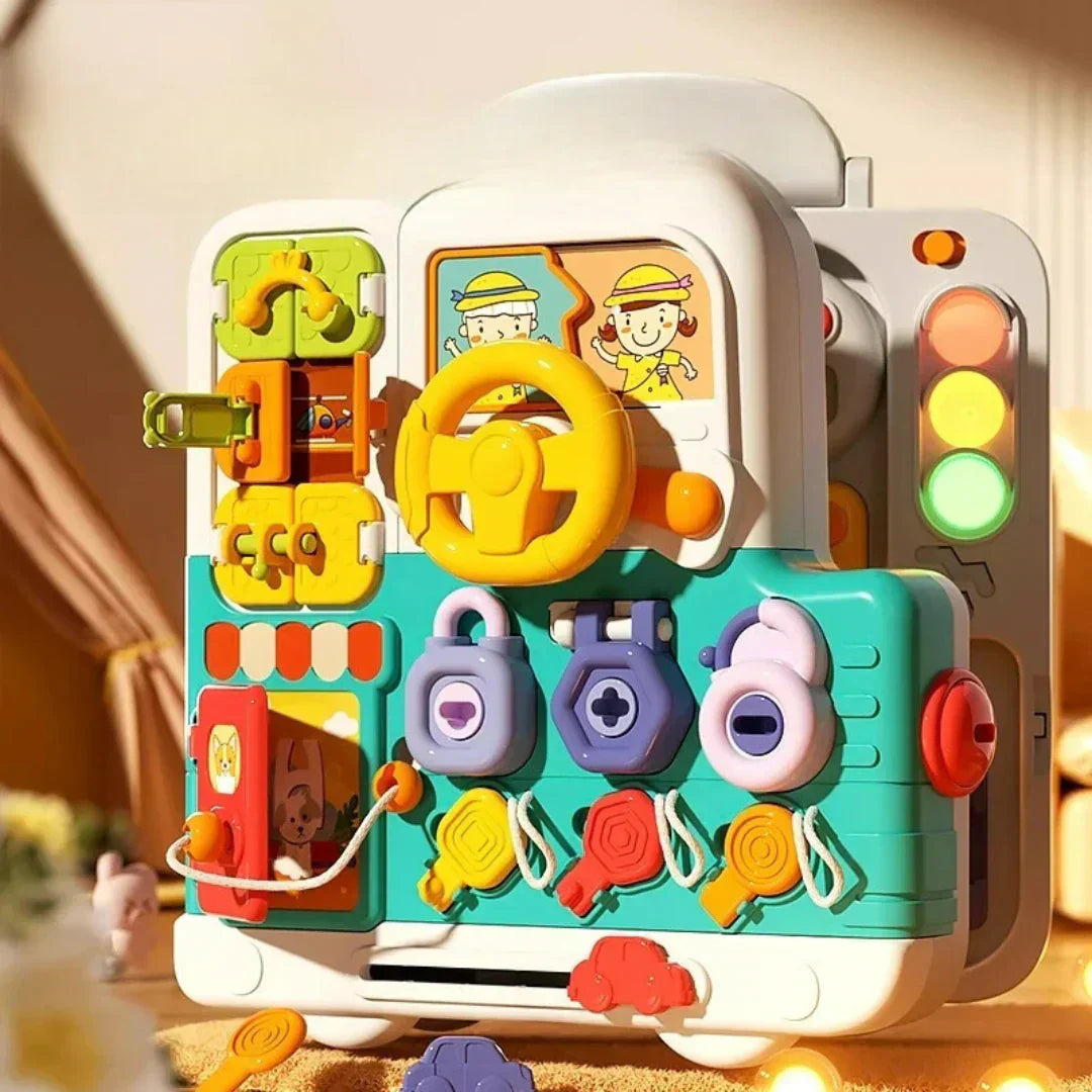 CurioBoard Interactive Busy Board for Kids Learning and Play