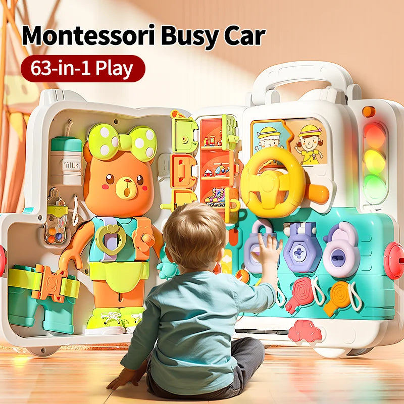 CurioBoard Interactive Busy Board for Kids Learning and Play