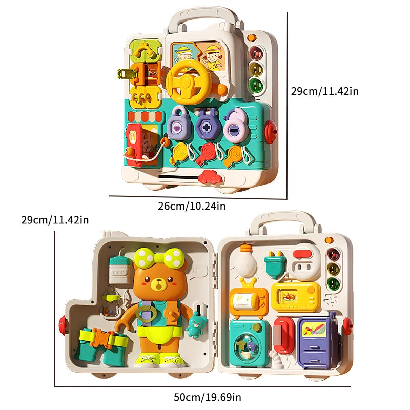 CurioBoard Interactive Busy Board for Kids Learning and Play