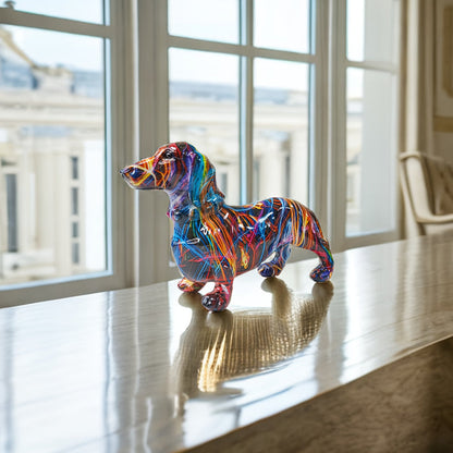 Dachshund Delight Colourful Dog Ornament