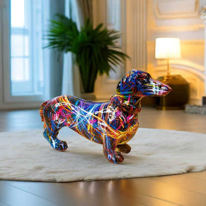 Dachshund Delight Colourful Dog Ornament