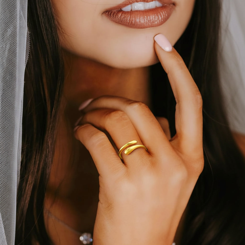 Dainty Silver Adjustable Birthstone Ring