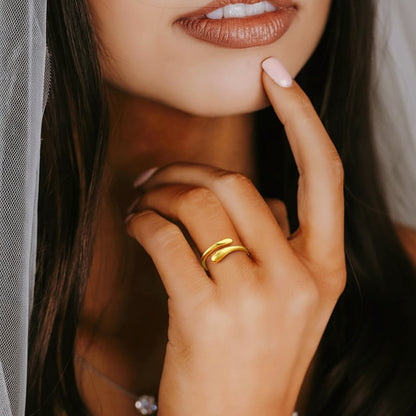 Dainty Silver Adjustable Birthstone Ring