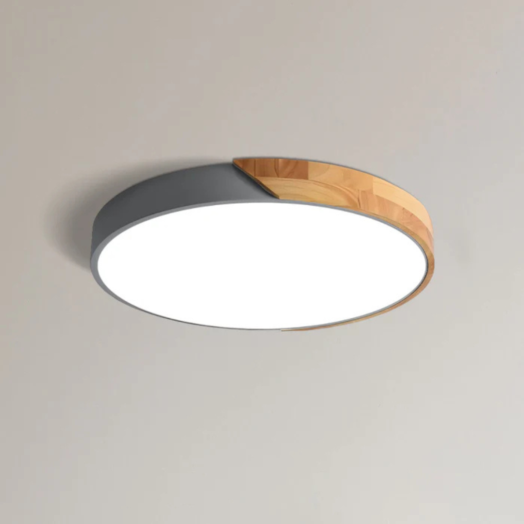 Delos Scandinavian Wooden LED Ceiling Light for Modern Ambient Lighting