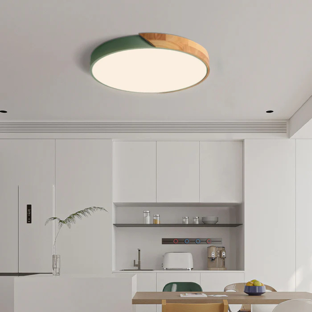 Delos Scandinavian Wooden LED Ceiling Light for Modern Ambient Lighting