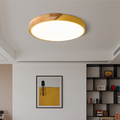 Delos Scandinavian Wooden LED Ceiling Light for Modern Ambient Lighting