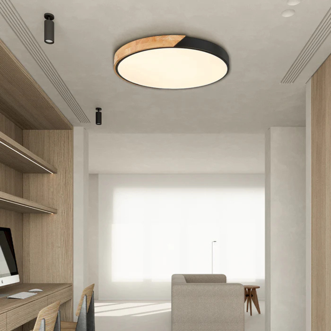 Delos Scandinavian Wooden LED Ceiling Light for Modern Ambient Lighting