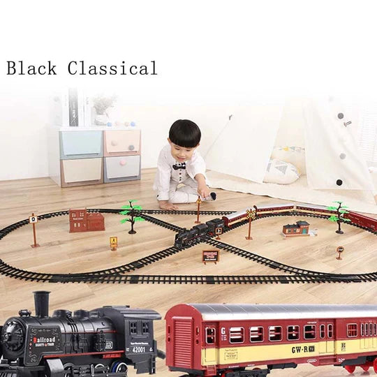 Deluxe 39 Piece HO Scale Model Train Set with Smoke Lights and Oval Track