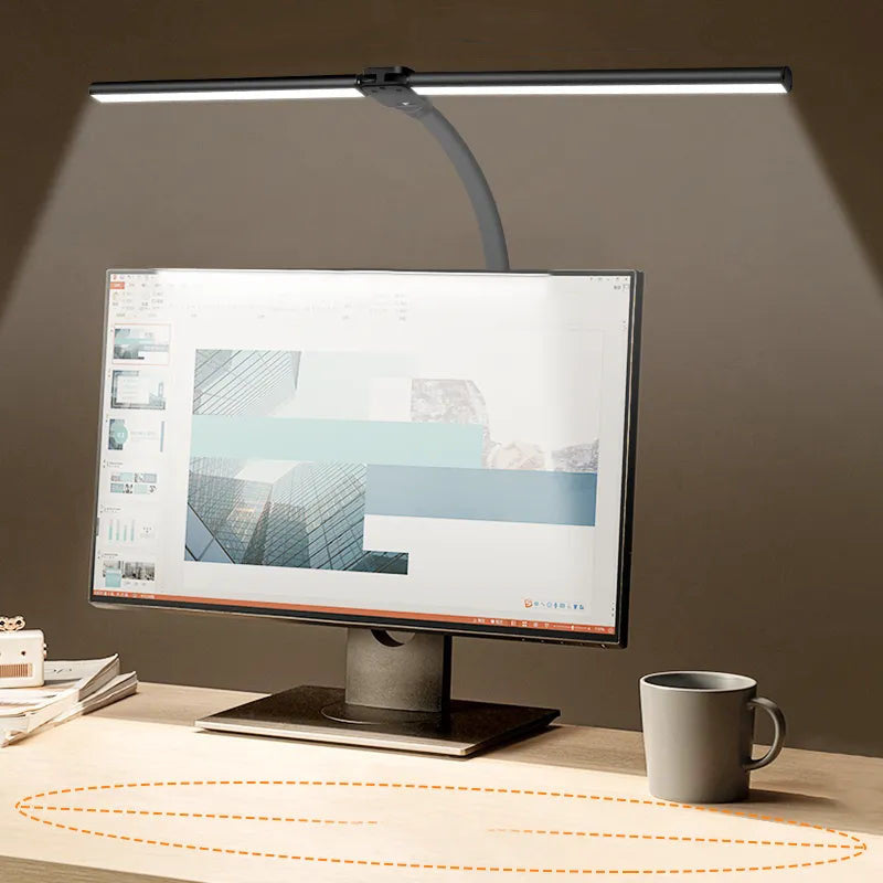 DeskLight Dual Head LED Desk Lamp with Adjustable Brightness