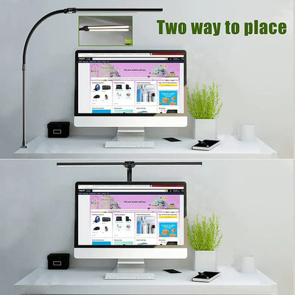DeskLight Dual Head LED Desk Lamp with Adjustable Brightness