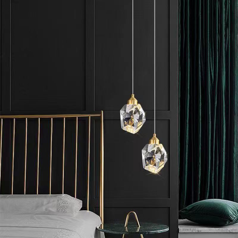 Diamond Cube Crystal Iron LED Pendant Light