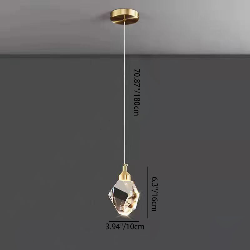 Diamond Cube Crystal Iron LED Pendant Light
