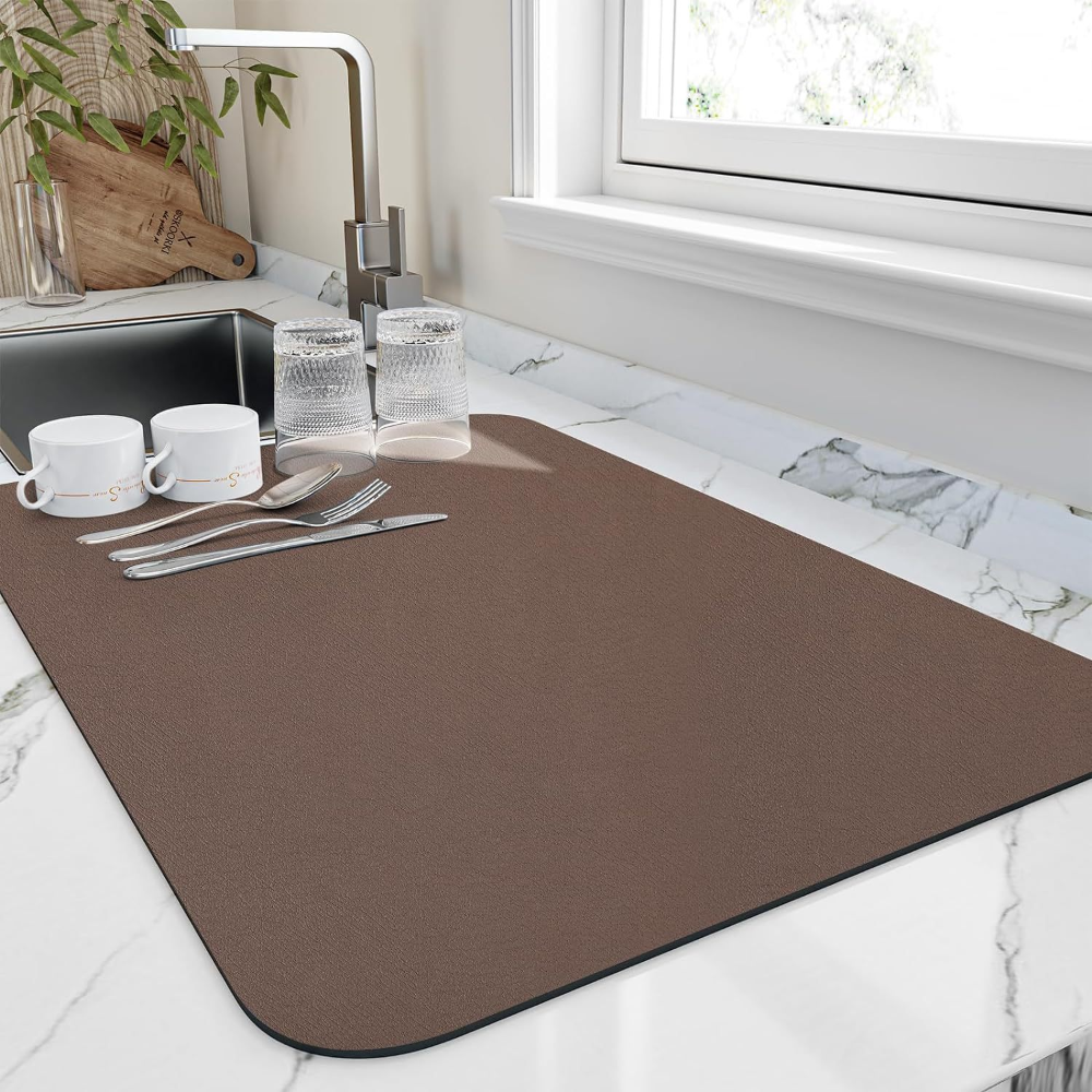 Diatomite Coffee Machine Mat with Quick Drying Non Slip Rubber Base