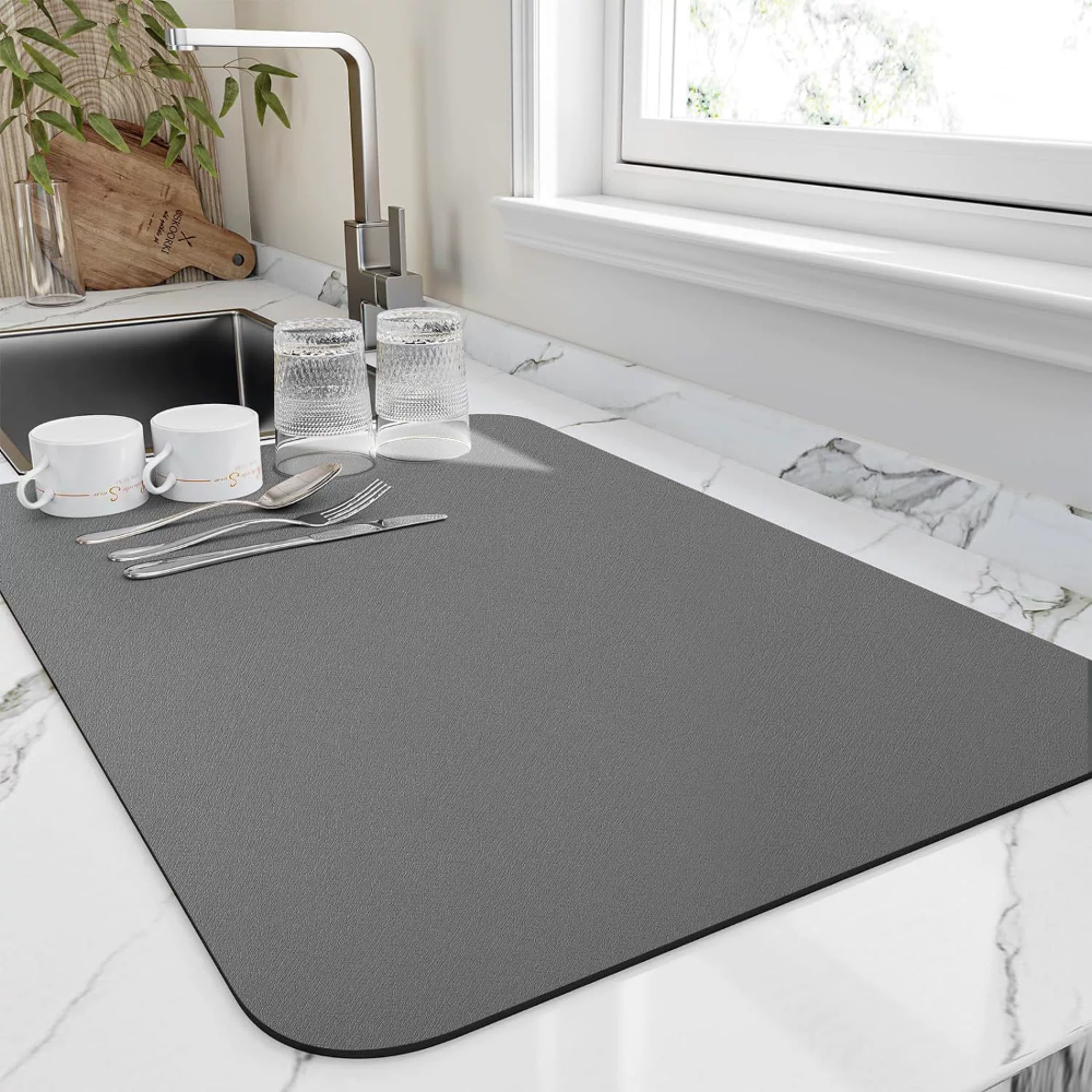 Diatomite Coffee Machine Mat with Quick Drying Non Slip Rubber Base
