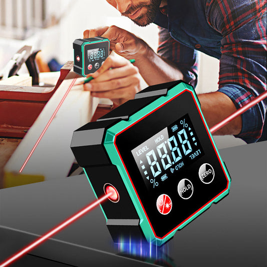 Digital Angle Meter with LCD Display, Dual Laser and USB-C Rechargeable Battery