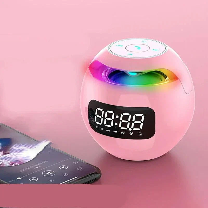 Digital LED Alarm Clock Bluetooth Speaker with Color Night Light