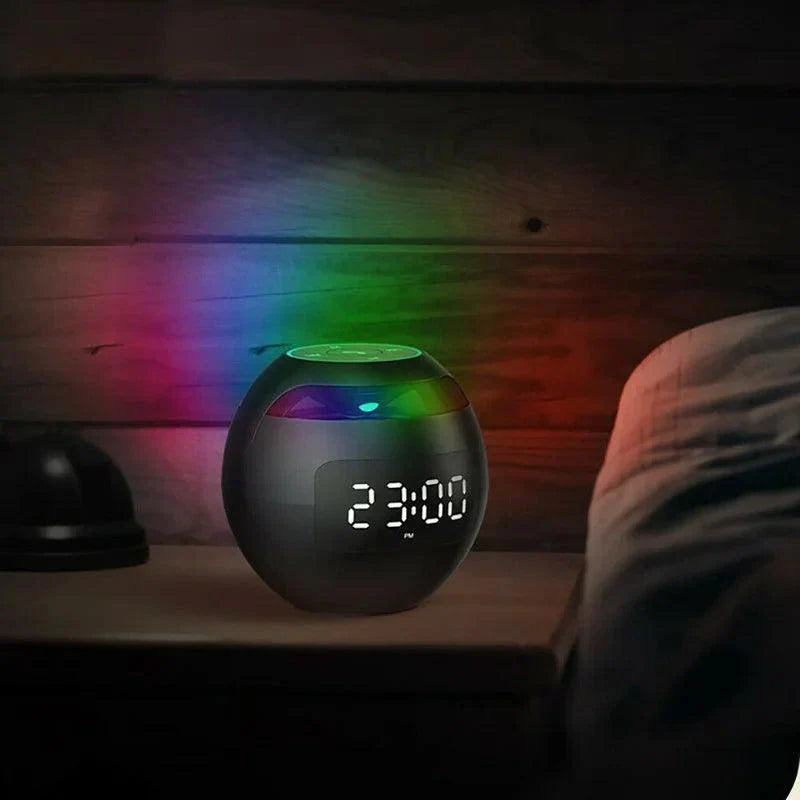 Digital LED Alarm Clock Bluetooth Speaker with Color Night Light