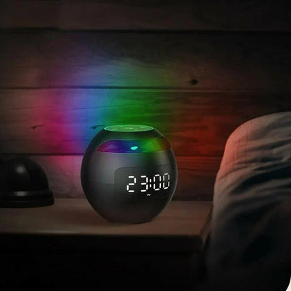 Digital LED Alarm Clock Bluetooth Speaker with Color Night Light