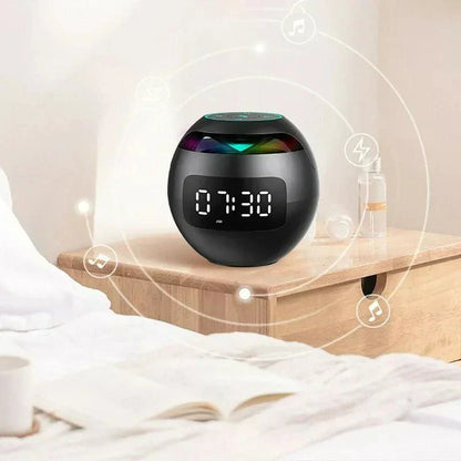 Digital LED Alarm Clock Bluetooth Speaker with Color Night Light