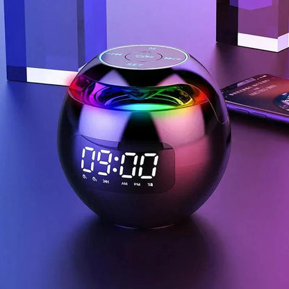 Digital LED Alarm Clock Bluetooth Speaker with Color Night Light