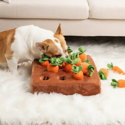 Snuffelmat voor honden met worteltuin, snoeppuzzel en interactief neuswerkspeelgoed
