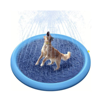 Dog Splash Pool with Adjustable Water Sprinkler – BPA-Free PVC