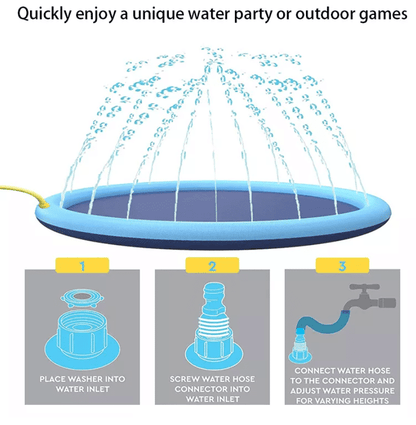 Dog Splash Pool with Adjustable Water Sprinkler – BPA-Free PVC