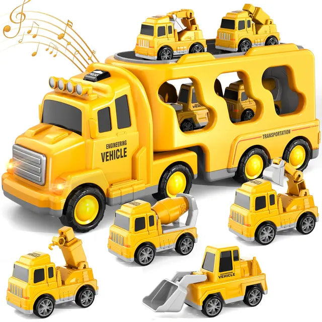 Double Decker Toy Truck Playset with Mini Cars and Music