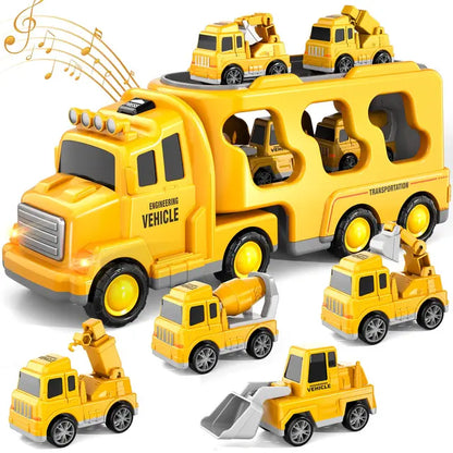Double Decker Toy Truck Playset with Mini Cars and Music