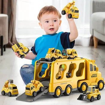 Double Decker Toy Truck Playset with Mini Cars and Music