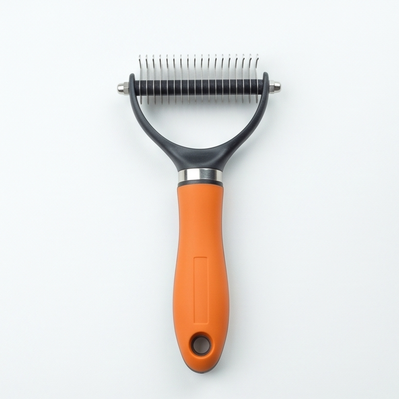 Double-Sided Dematting Brush for Dogs and Cats with 10 and 19 Teeth