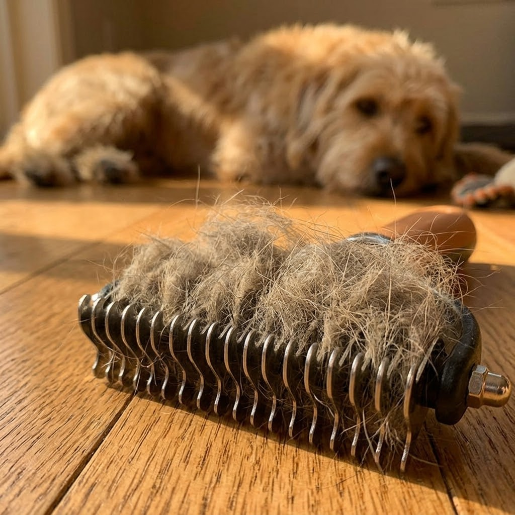 Double-Sided Dematting Brush for Dogs and Cats with 10 and 19 Teeth