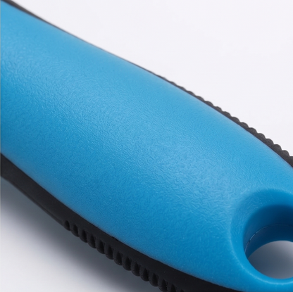 Double-Sided Dematting Brush for Dogs with 17-Blade Rake and 90-Tooth Deshedding Side