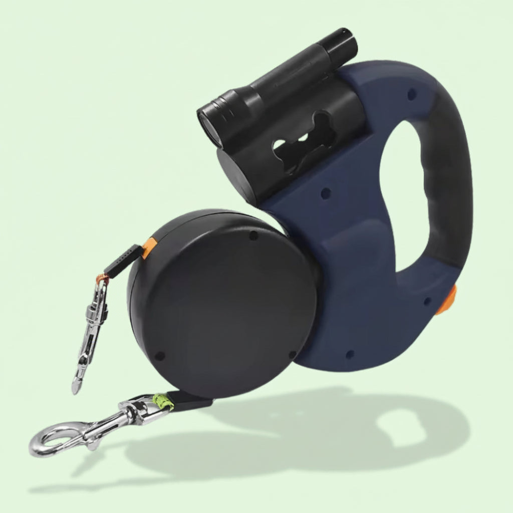 Dual Retractable Dog Leash for Two Dogs Tangle Reducing Walking Lead
