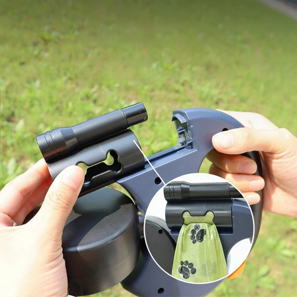Dual Retractable Dog Leash for Two Dogs Tangle Reducing Walking Lead