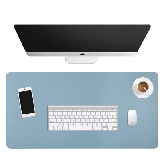 Dual-Sided Vegan Leather Desk Pad with Waterproof Surface for Writing and Mouse Use