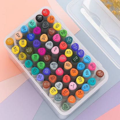 Dual-Tip Washable Art Markers with Fine and Chisel Tips