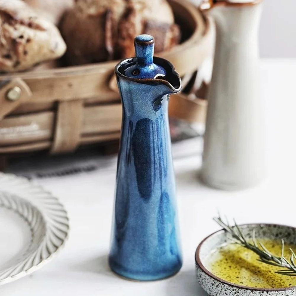 EcoPour Glass Oil Dispenser with Drip Free Spout for Clean Stylish Kitchen Pouring