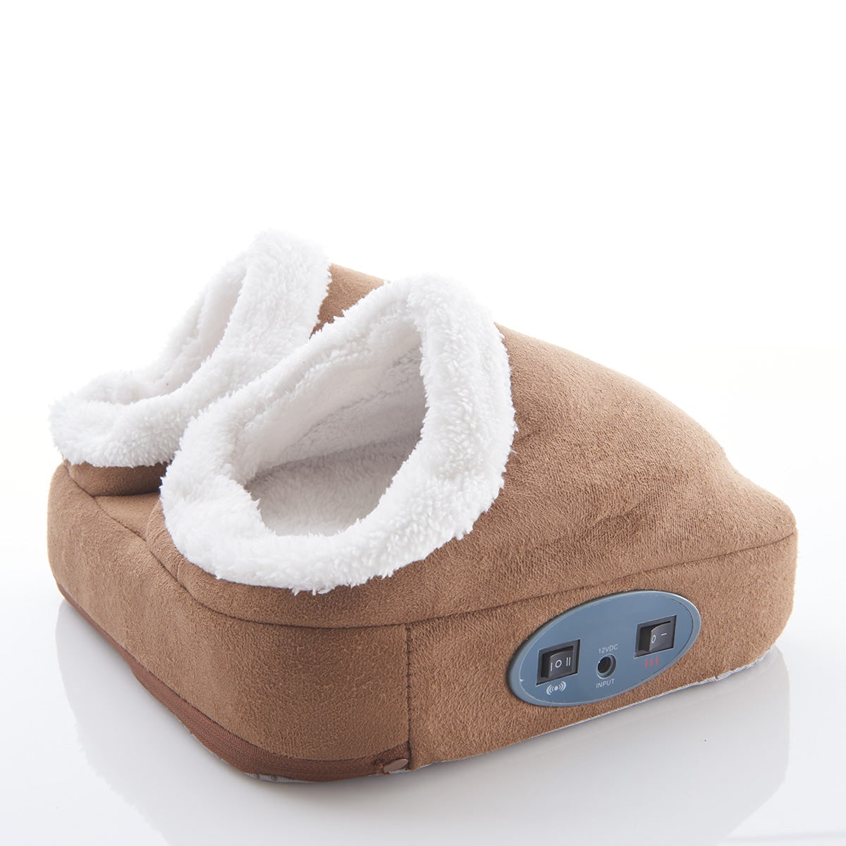 Masajeador eléctrico para pies con calefacción, efecto térmico y vibración, forro polar y doble bolsillo para relajarse en casa