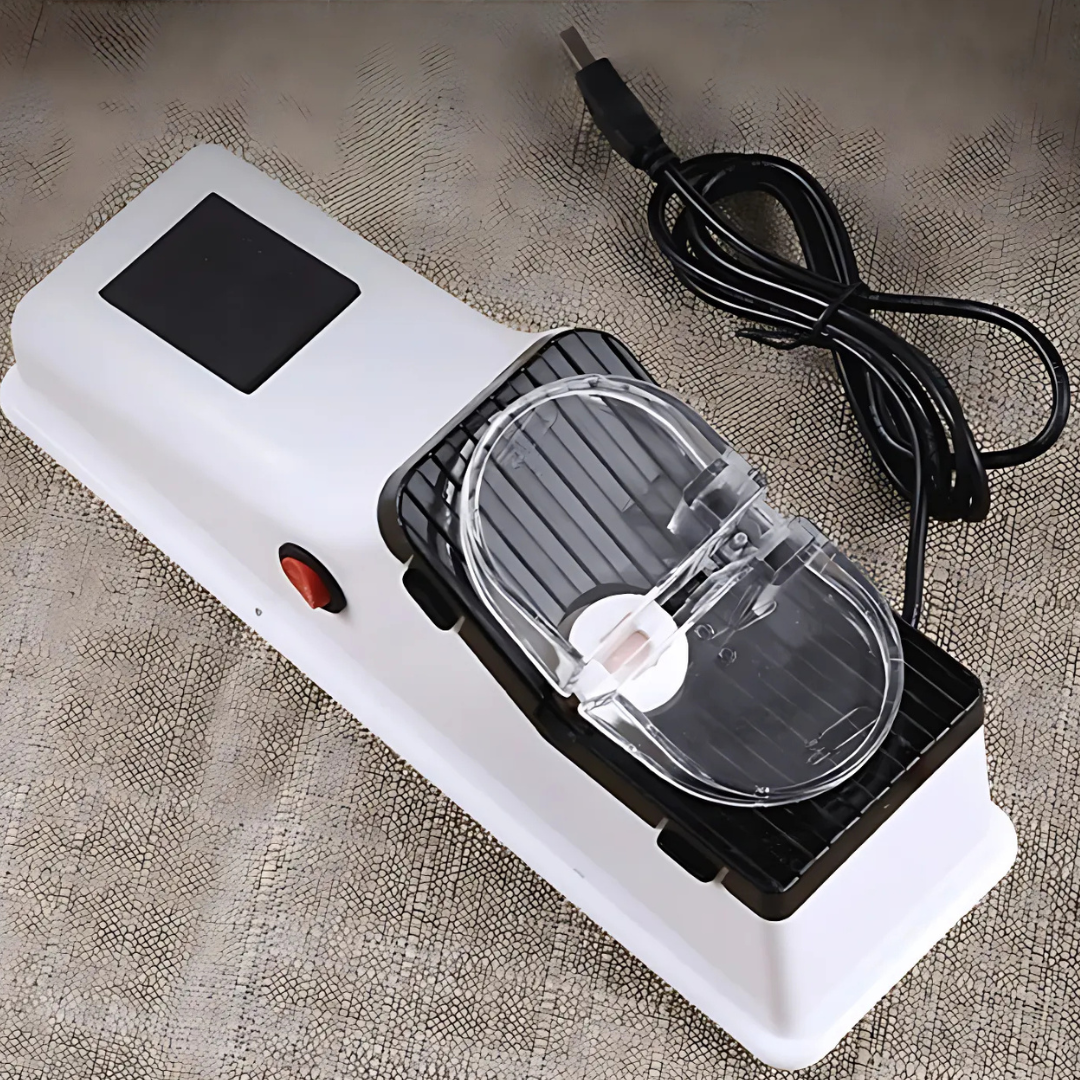 Electric Knife Sharpener with Protective Cover and Compact Design