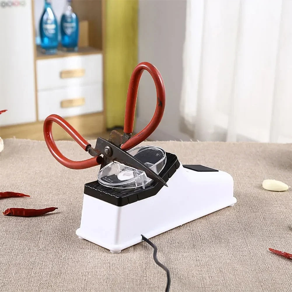Electric Knife Sharpener with Protective Cover and Compact Design