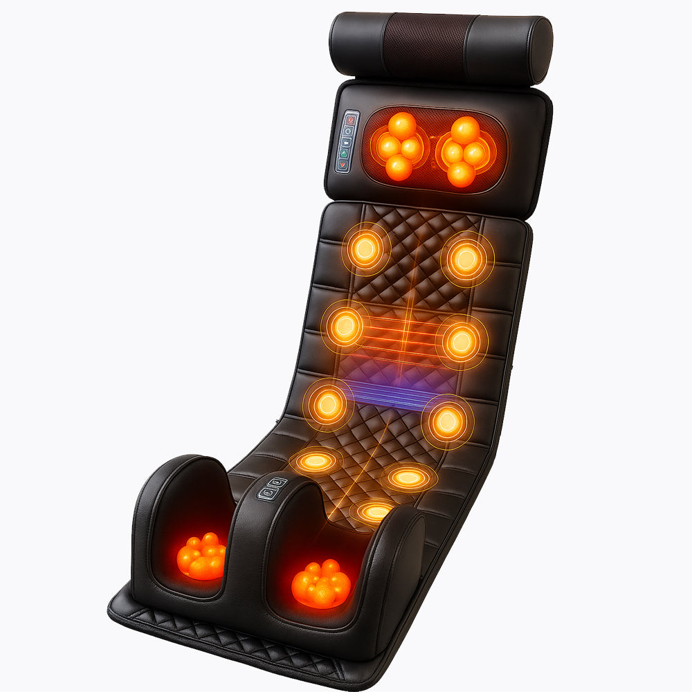 Electric Massage Mat with Heat, 10 Massage Zones & Remote Control