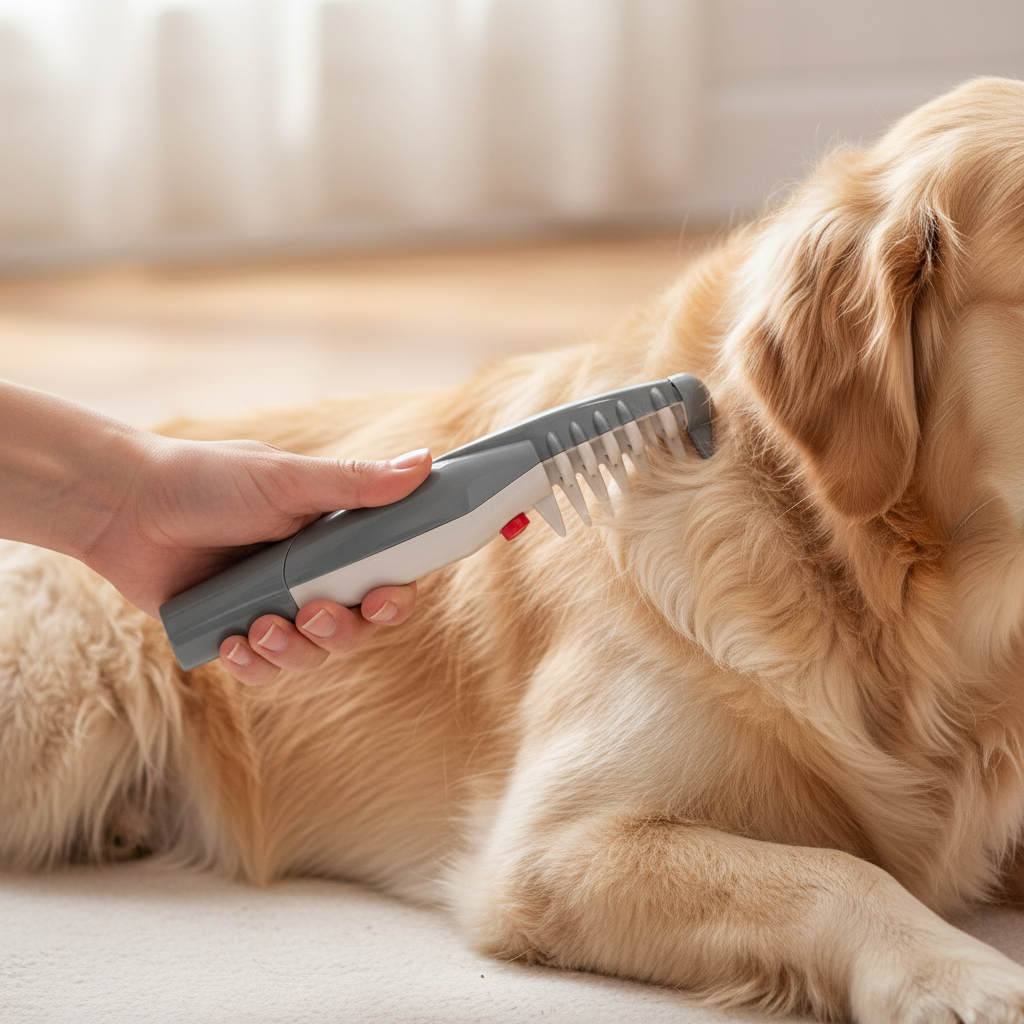 Elektrische verzorgingskam voor huisdieren, hulpmiddel voor het verwijderen van vlooien en luizen voor katten en honden