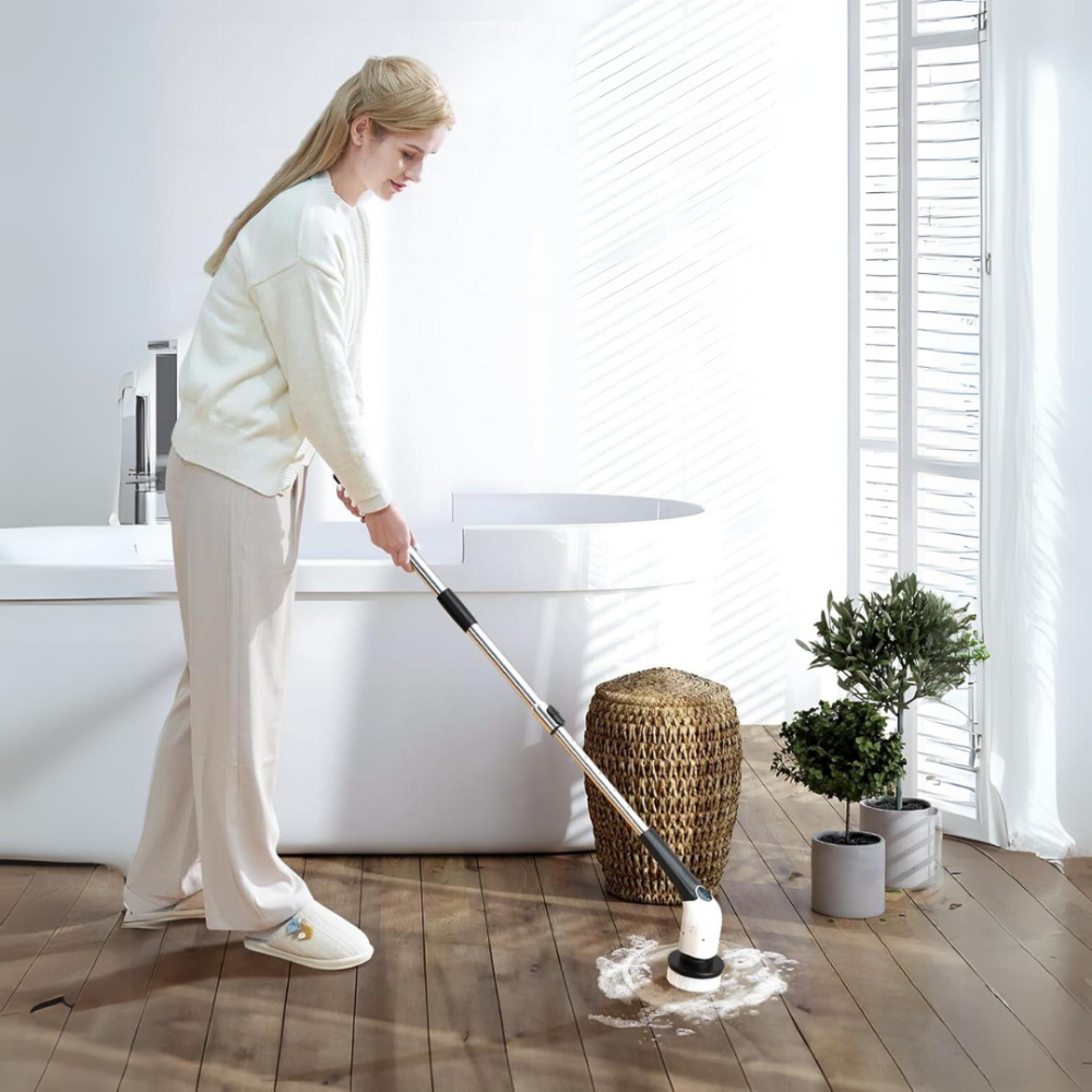 Electric Spin Scrubber with 8 Brush Heads Adjustable Speeds Cordless Cleaning Brush